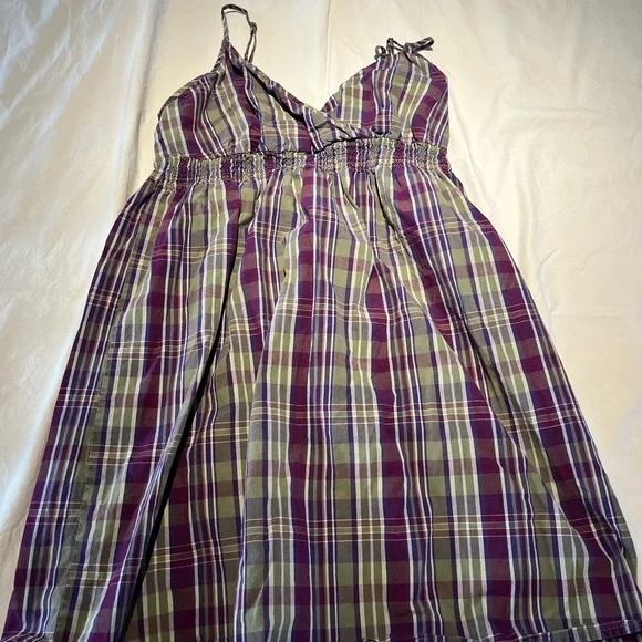 Dresses | Vintage Converse All Star Purple And Green Plaid Mini Dress |  Poshmark